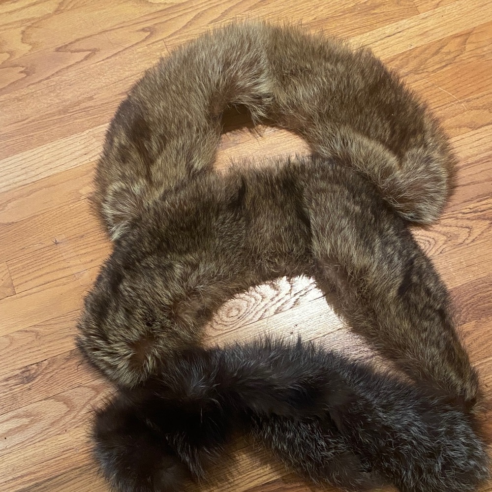 Vintage Brown Fur Collar Set
